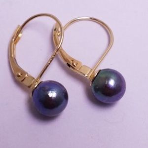 BEAUTIFUL Preloved 14K Peacock Pearl Drop Earrings